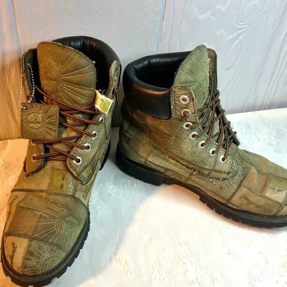 timberland green camo boots